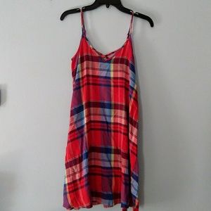 Red Plaid Summer Dress